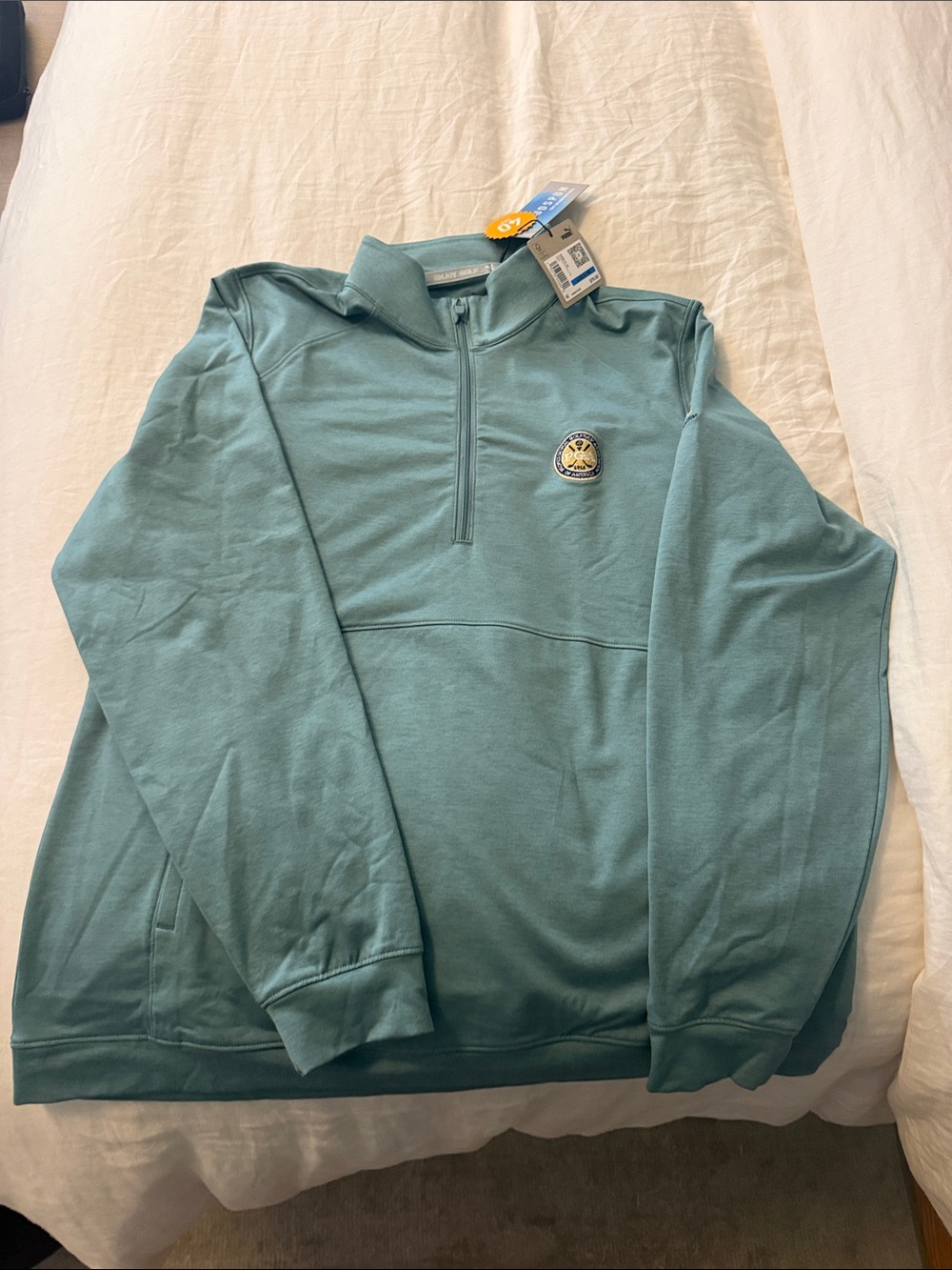 Puma Men's Quarter-Zip Sweater Jacket in Seafoam Green